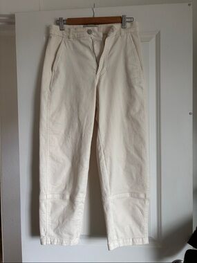 Everlane Cream Cropped Straight-Leg Pants